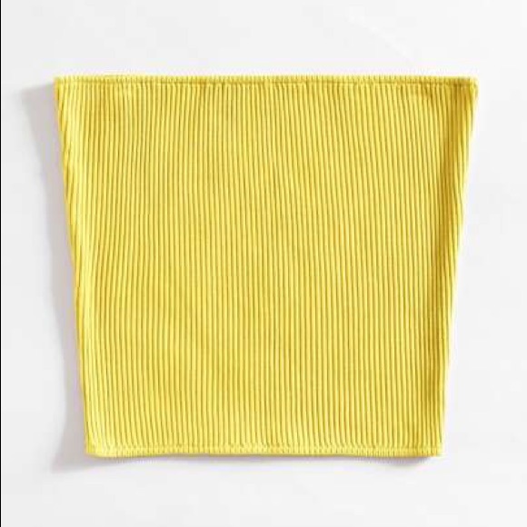 Yellow Ribbed Tube Top - Picture 1 of 2